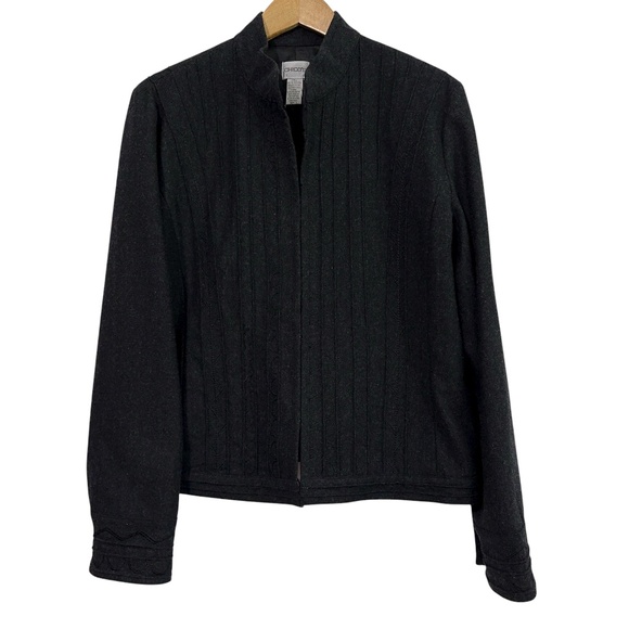 Chicos Womens Wool Blend Jacket Size 2 (M) Embroidered Autumn Office Corporate - Picture 10 of 10